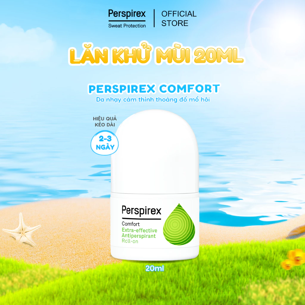 Lăn Khử Mùi Perspirex Comfort: Dành cho da nhạy cảm hoặc da thường ít đổ mồ hôi