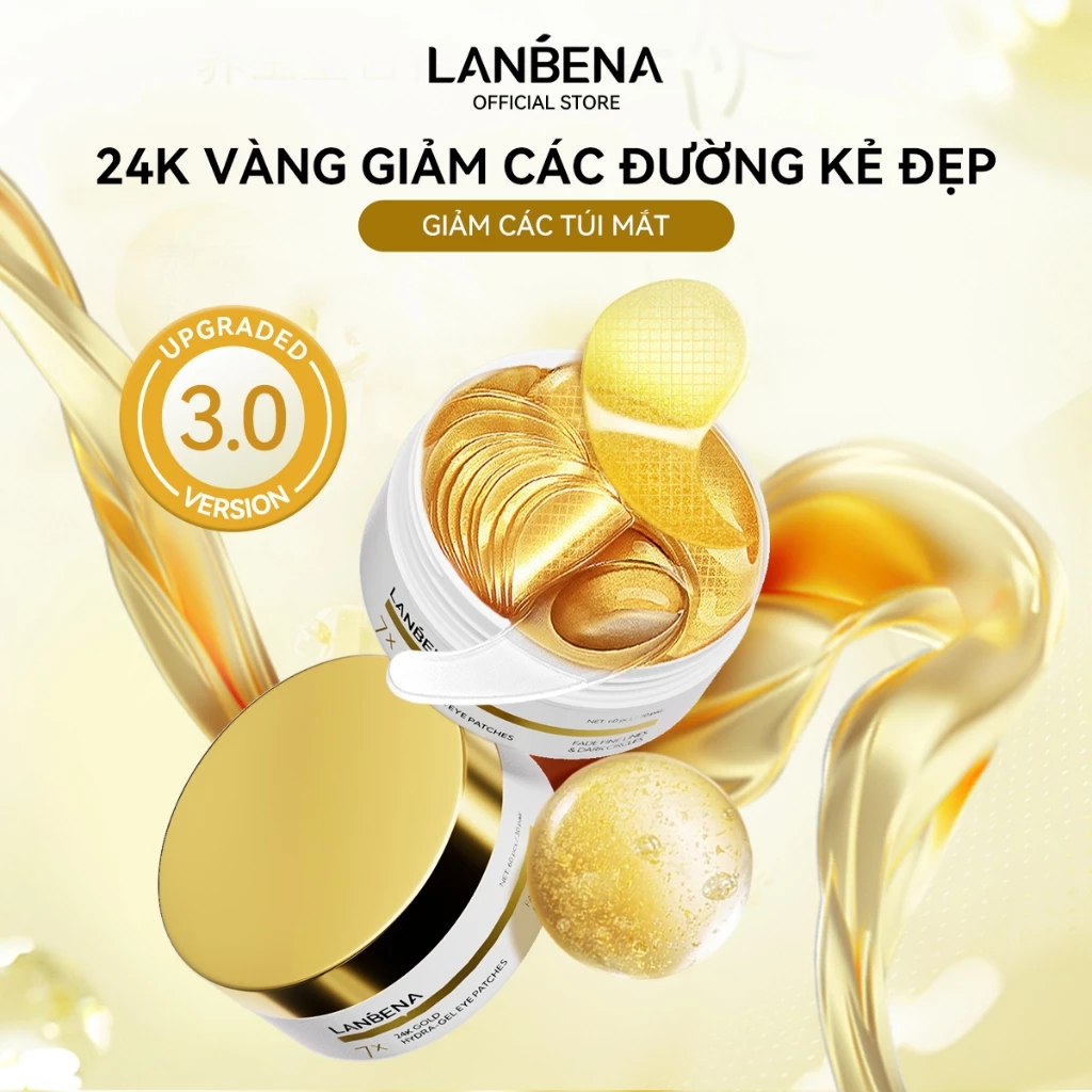 LANBENA Mặt nạ mắt VC 4X (60 miếng) - Giảm quầng thâm, chống lão hóa, giảm nếp nhăn và làm săn chắc vùng da mắt Skincare