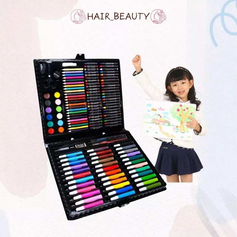 Hộp Màu 150 Chi Tiết Didooglt Cho Bé Tập Tô Thỏa Sức Sáng Tạo Học Tập Bộ Bút Màu Vẽ Tranh Đa Năng