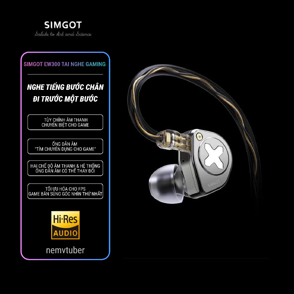 [NEW-BH12T] Tai Nghe In Ear SIMGOT EW300 - Chuyên Game FPS