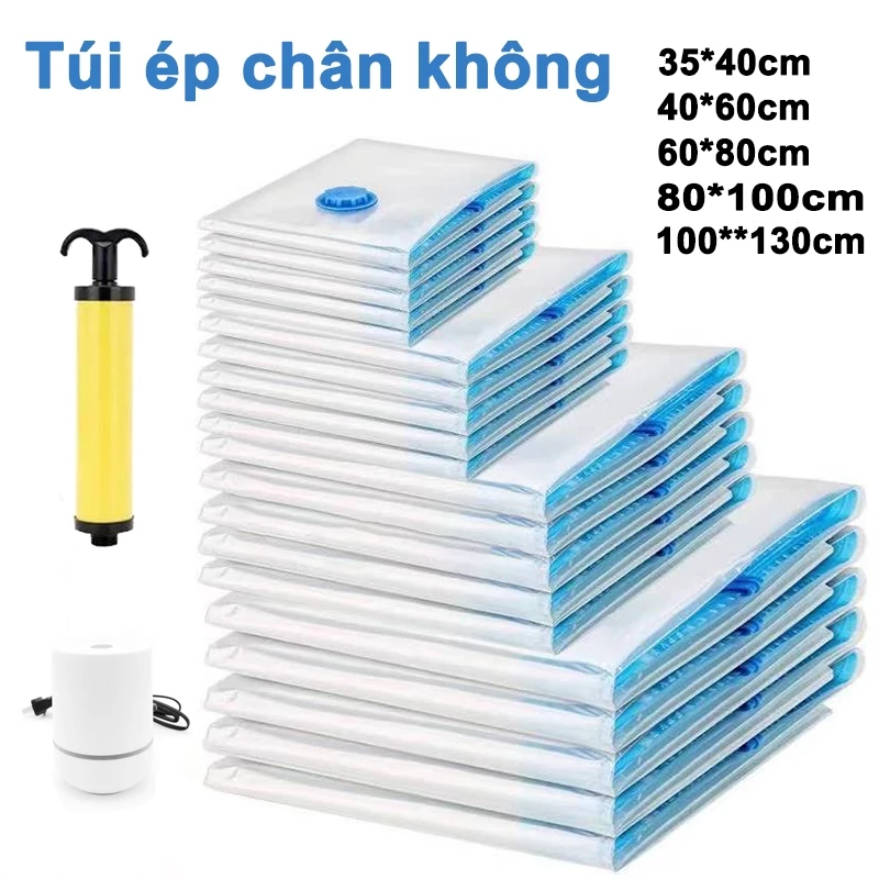 Túi hút chân không quần áo, túi nén chân không cho chăn gối, quần áo túi đựng đồ 35*40/40*60/60*80/80*100/100*130cm