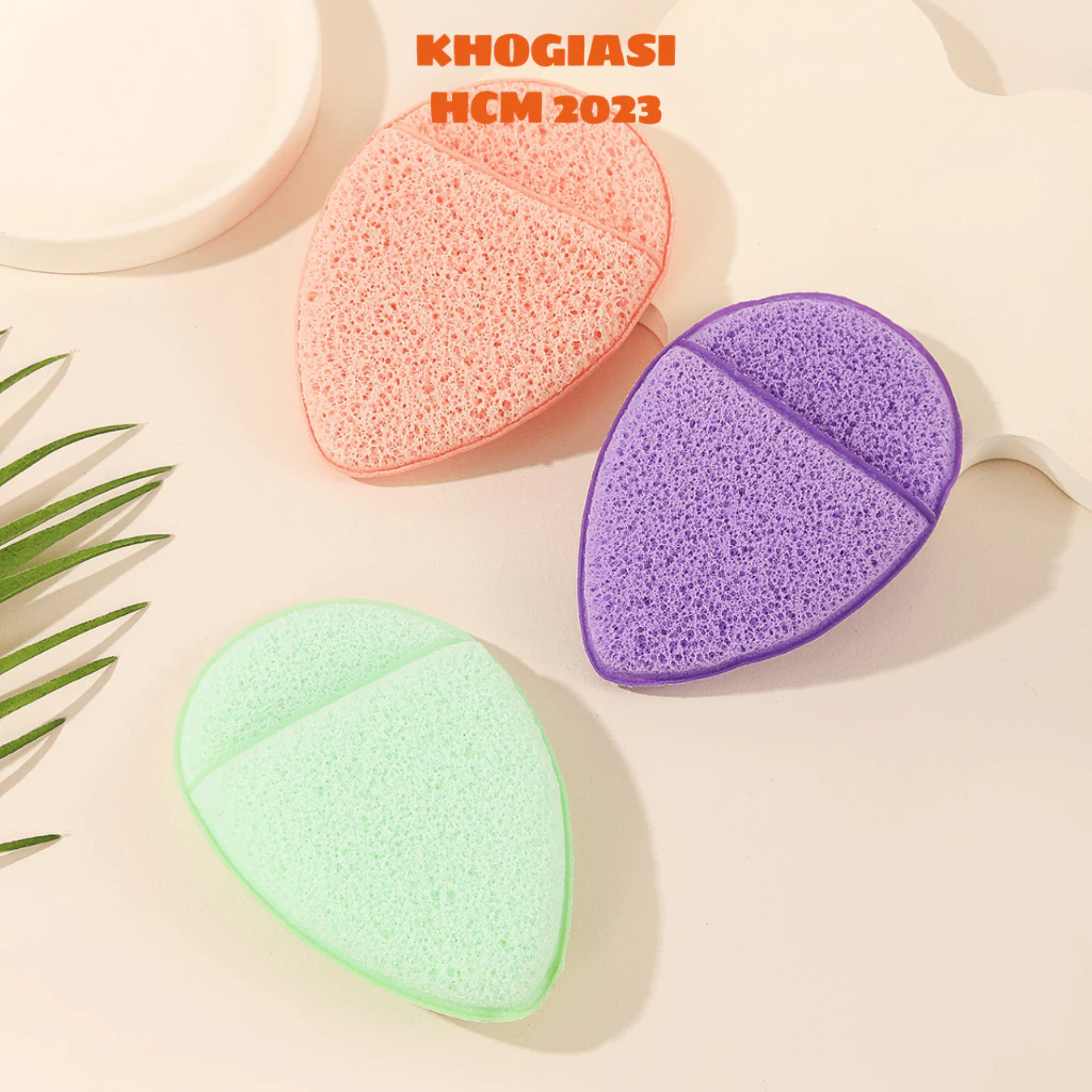 Mút Bọt Biển Rửa Mặt Làm Sạch Tẩy Da Chết Cho Da Mặt Có Dây Treo Tiện Lợi