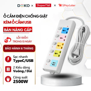 Ổ Cắm Điện Đa Năng METIS Chịu Tải 2500W Dài 4m Cổng USB Có Chốt Bấm Chống Giật An Toàn