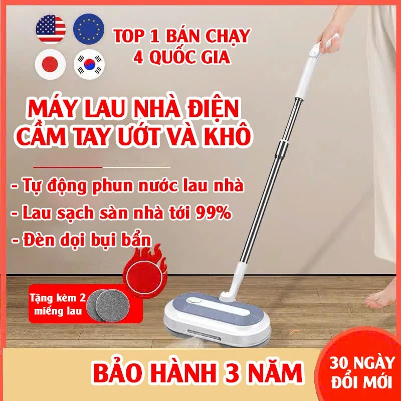 Cây lau nhà điện không dây đa năng PVL, lau nhà, lau kính, lau ô tô, sịt nước lau nhà - Bảo Hành 3 Năm