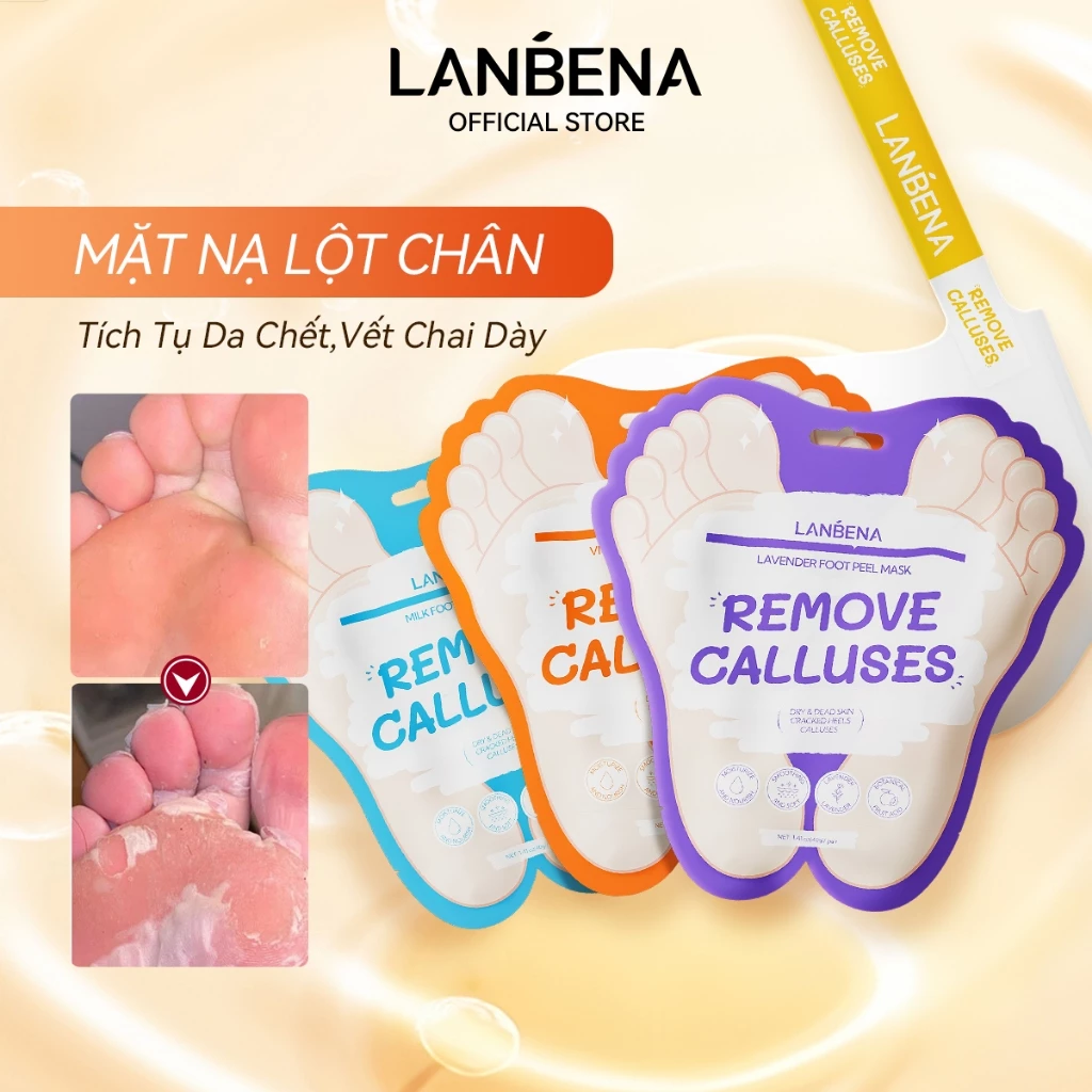 LANBENA Combo mặt nạ chân + mặt nạ tay Lavender  (40g) - hỗ trợ làm sạch tế bào chết, dưỡng ẩm, nuôi dưỡng, Skinca