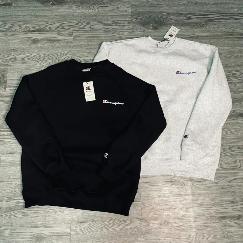 Áo Sweater Champion thêu logo basic Chất nỉ bông cotton, có full tag mác Form rộng dáng Hàn Quốc [HÀNG SẴN]