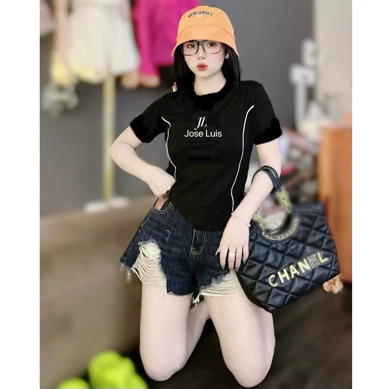 Áo thun cộc tay borip viền né(in JL) phom babytee siêu đẹp🌷KLii jeans