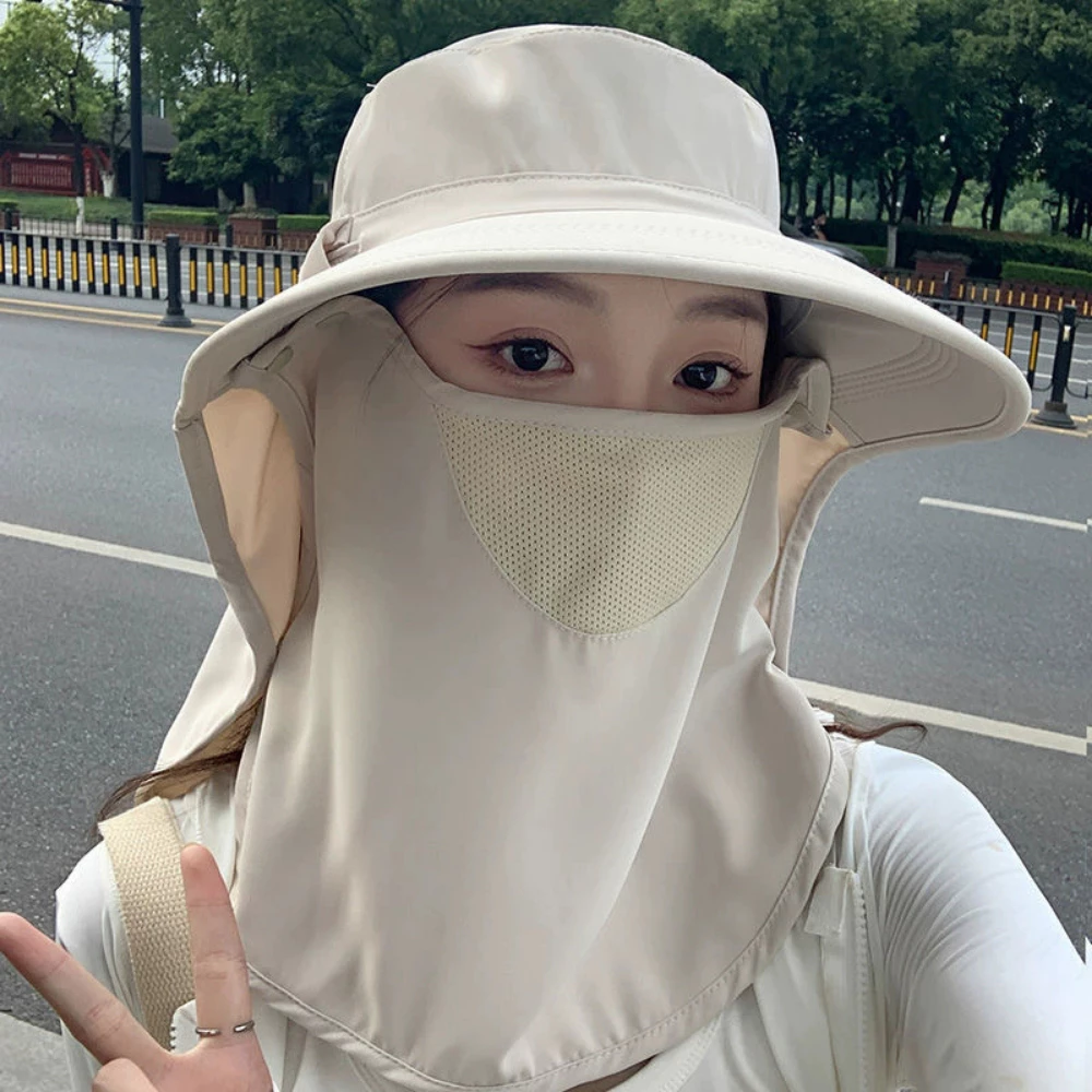 【Hwang】Mũ Chống Nắng Chống 99% Tia UV - Mũ Kèm Khẩu Trang Che Cổ Có Thể Tháo Rời Thoáng Khí, Chống Bụi Hiệu Quả