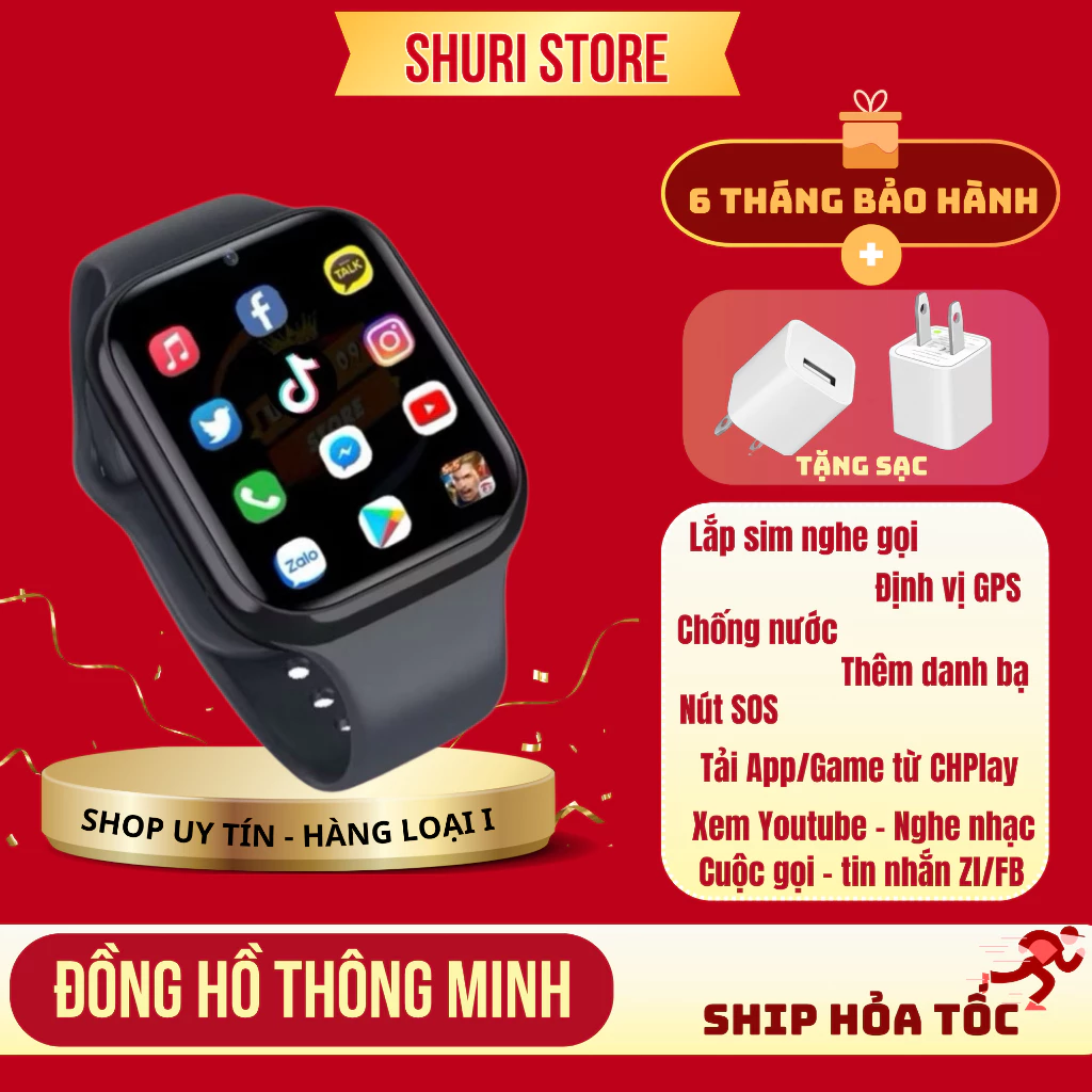 [Tải APP - Vào Mạng] Đồng Hồ Lắp Sim 4G/5G Kết Nối Internet Nhỏ Gọn Nghe Gọi Video Chống Nước