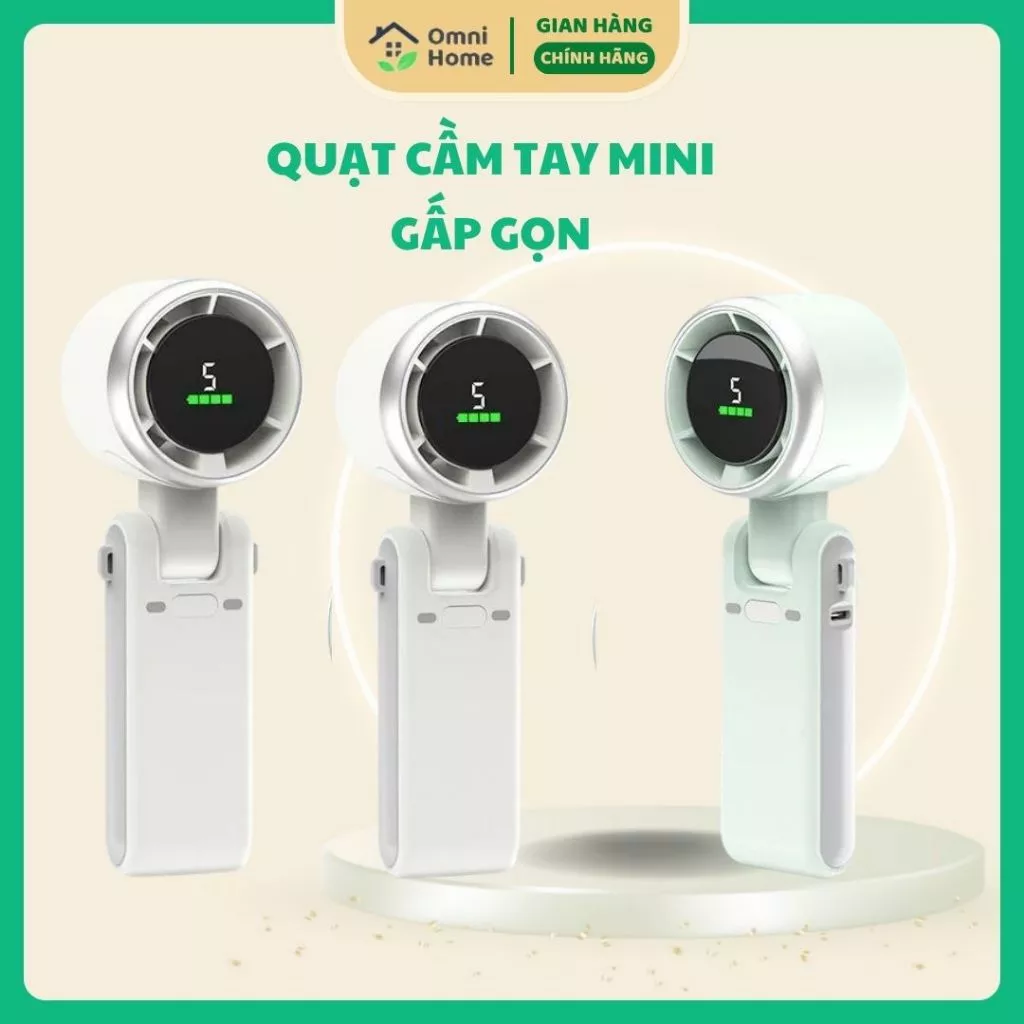 Quạt Mini Đeo Cổ - Cầm Tay TUBOR N607 - 5 Cấp Độ Gió Pin 3600mAh Sạc USB Siêu Tiện Lợi, Rảnh Tay