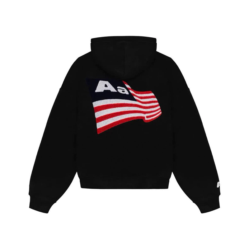 Áo Khoác Hoodie Zip Aastu Form Rộng Boxy Chất Nỉ Bông Thêu Xù Hình Lá Cờ Cực Xịn Hot Trend SS2025