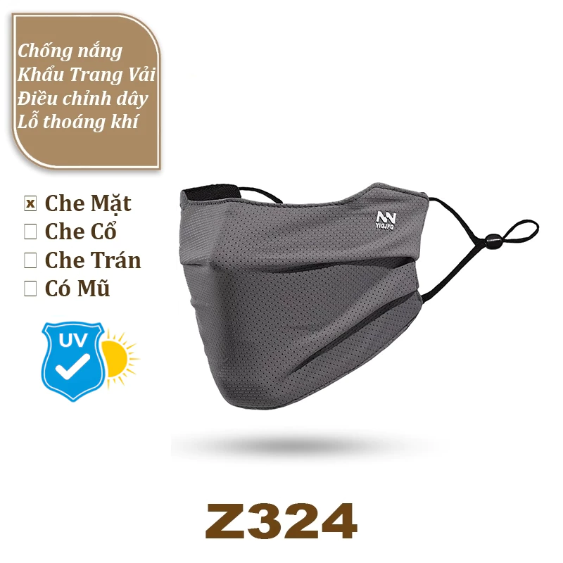 Khẩu Trang Chống Tia Nam Vải 5D Thoáng Khí Dây Rút Co Giãn ( Khẩu Trang Vải Lưới Có Logo )