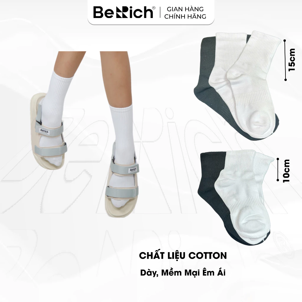 Tất Vớ Cổ Cao Thấp Nữ Nam Chất Liệu Cotton Mềm Mại Dày Co Dãn Tốt Thoáng Khí
