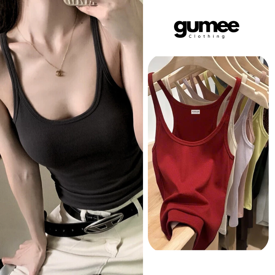 [CÓ MÚT/KO MÚT] Áo hai dây nữ ôm body trơn bra tanktop ba lỗ 2 dây mảnh chất cotton mềm mịn co giãn Gumee -G07
