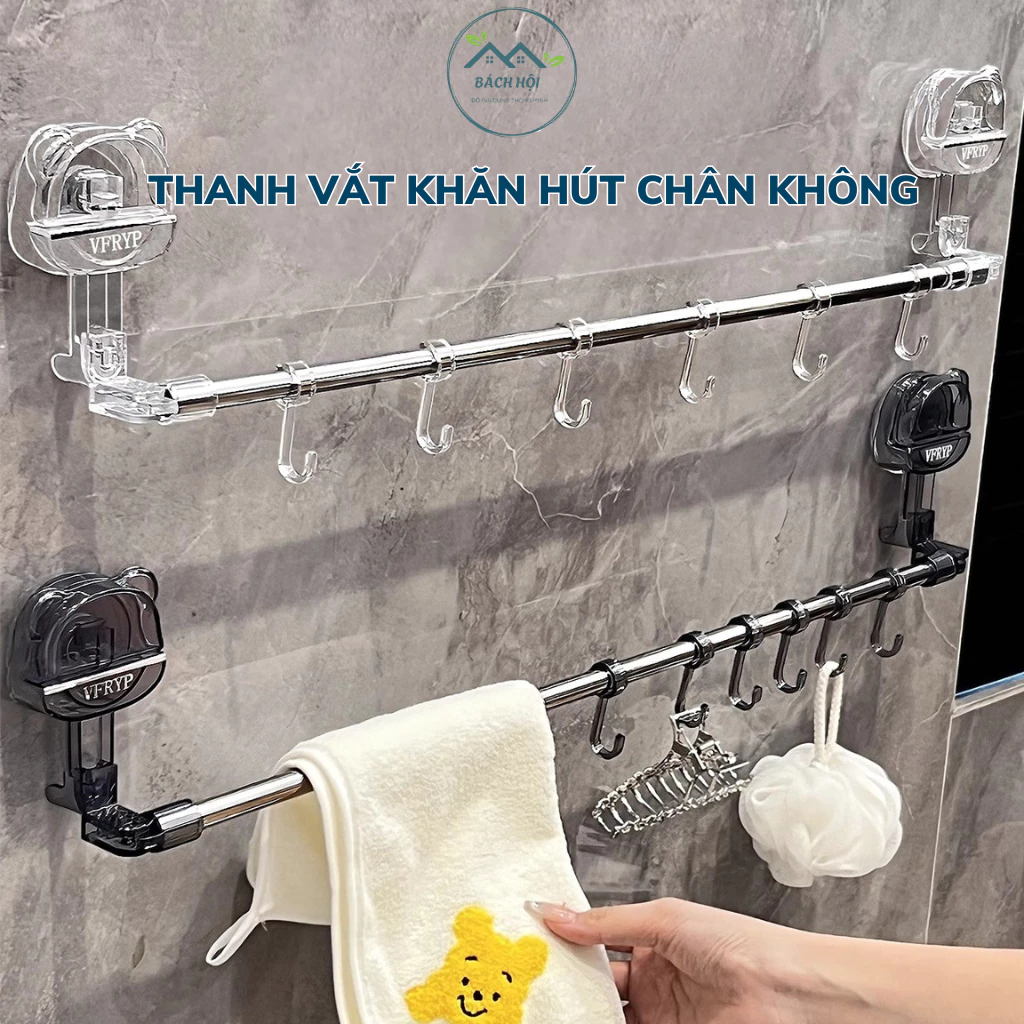 Giá Treo khăn, treo giày dép, đồ dùng nhà tắm nhà bếp, Thanh treo tường hút chân không