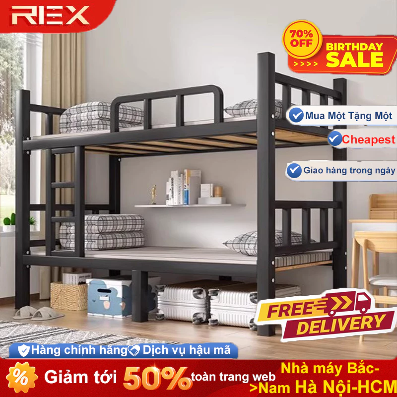 REX Giường tầng sắt 2 tầng chắc chắn cho sinh viên, công nhân, phòng trọ, ký túc xá, công trình