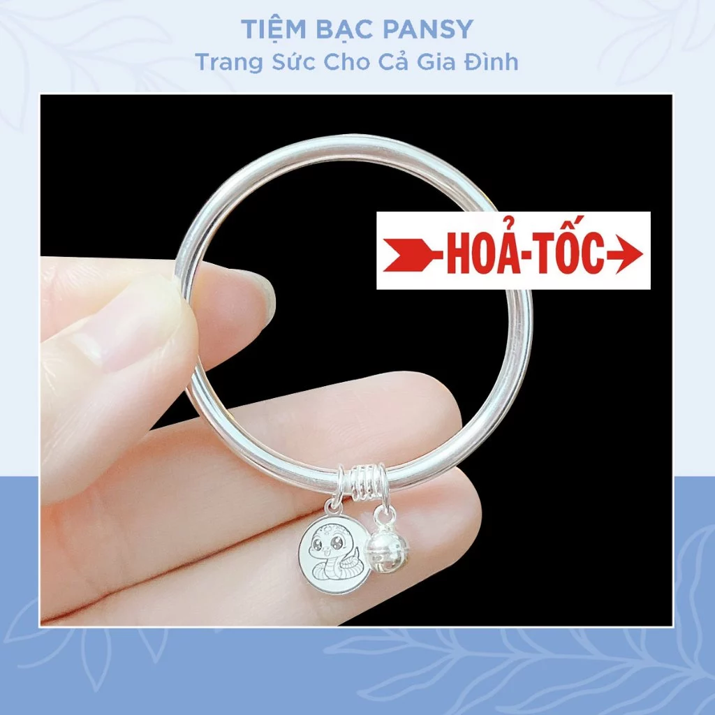[HOẢ TỐC][Không khắc chữ] Vòng bạc ta cho bé - Vòng bạc trẻ em làm quà tặng đầy tháng, thôi nôi, sinh nhật
