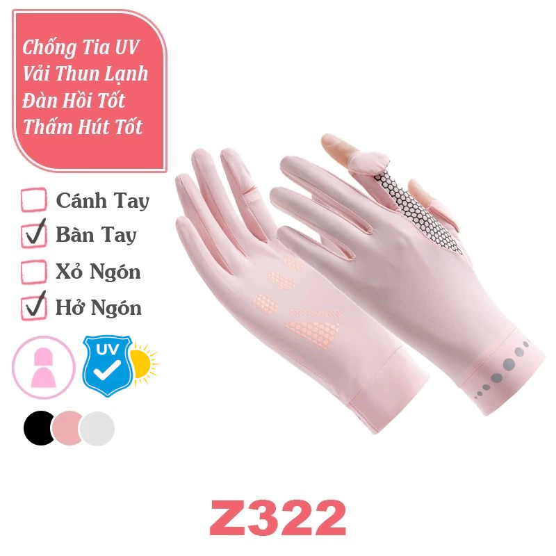 Bao Tay Chống Nắng Đóng Hở Ngón Tay Vải Băng Lạnh Co Giãn Cao Cấp ( Găng Tay Chạy Xe Silicon Chống Trượt Cảm Ứng Phone )