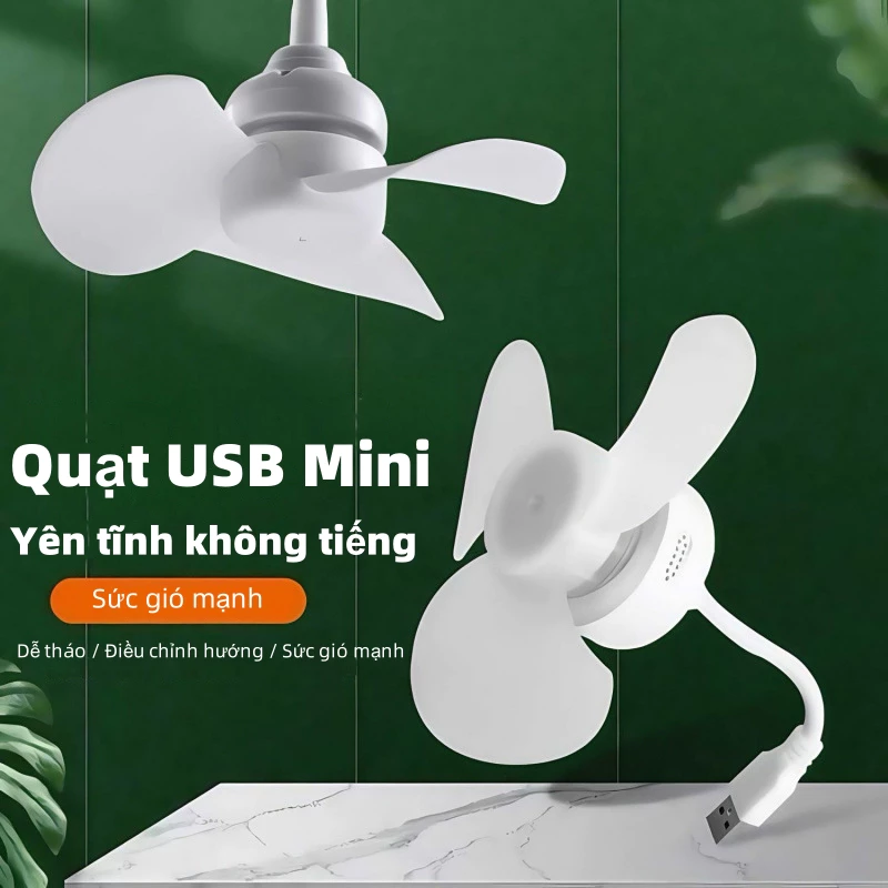 Quạt Cầm Tay Mùa Hè Ngoài Trời Và Du Lịch Đầu Cắm USB Làm Mát Im Lặng Không Dây Mini