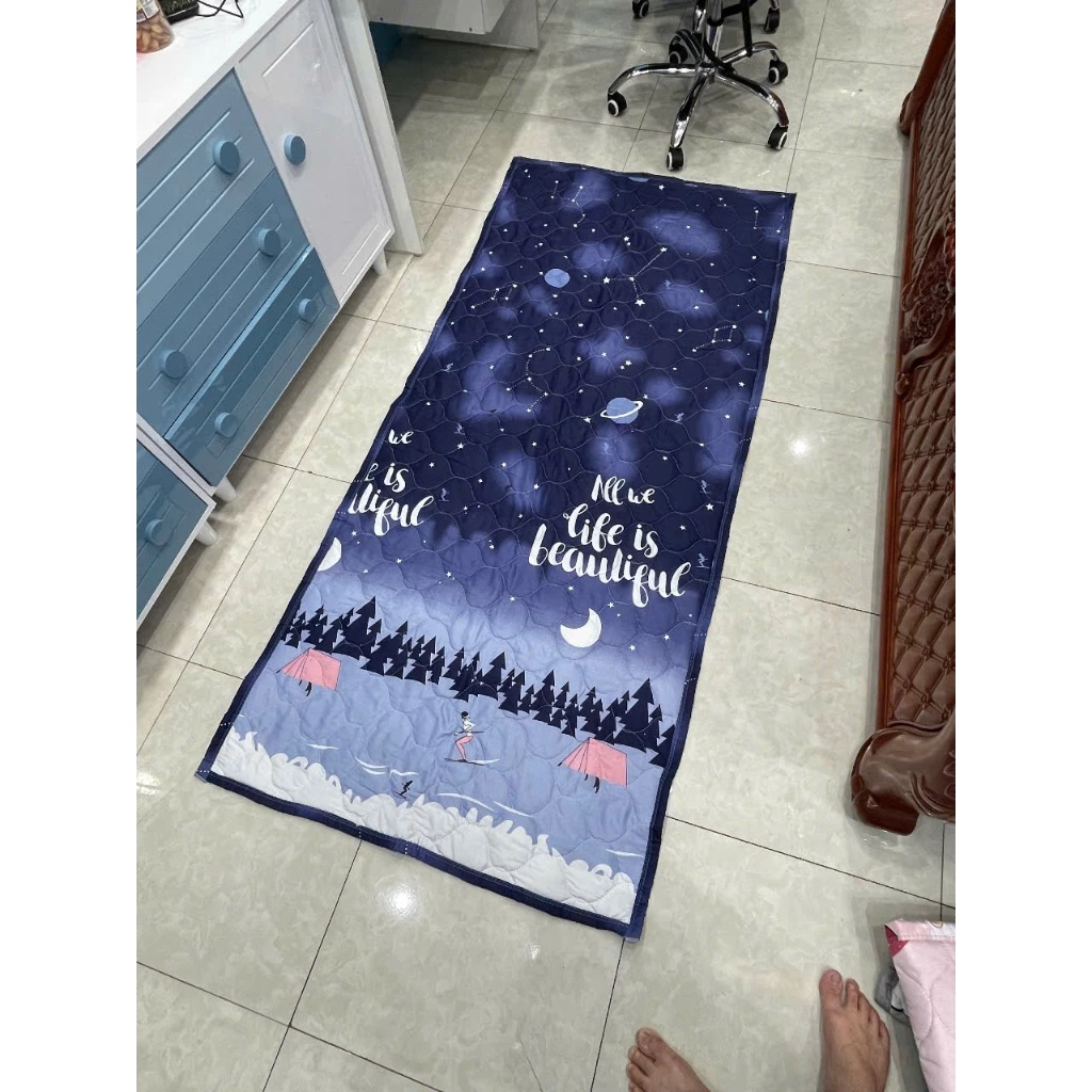 Chiếu văn phòng Trăng sao 3 lớp trải sàn cao cấp,Đệm du lịch size 90x200cm gấp gọn tiện lợi đa năng