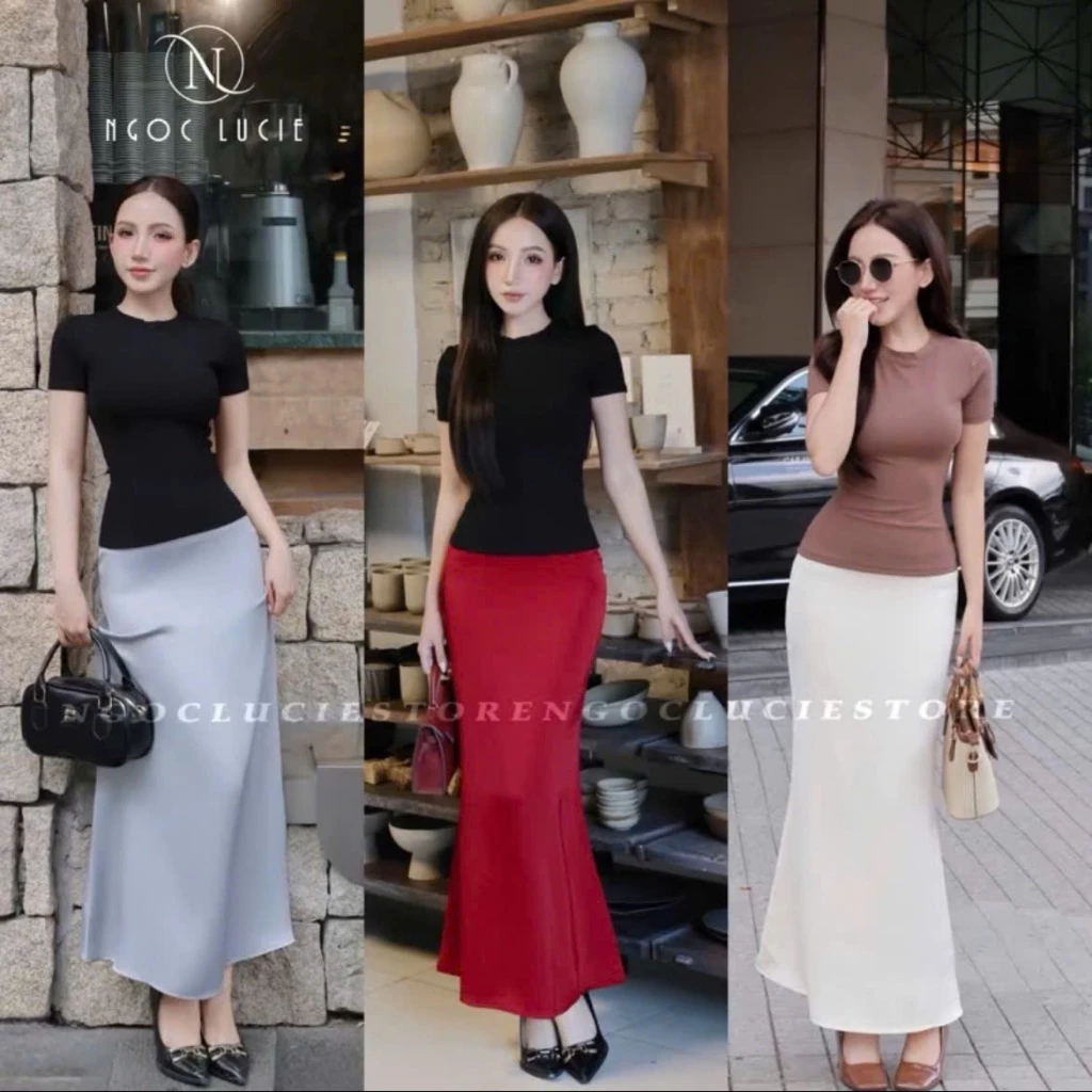 (DÀI 90CM) CV14 - Chân Váy Lẻ Lụa Tô Châu Cao Cấp - Ngọc Lucie