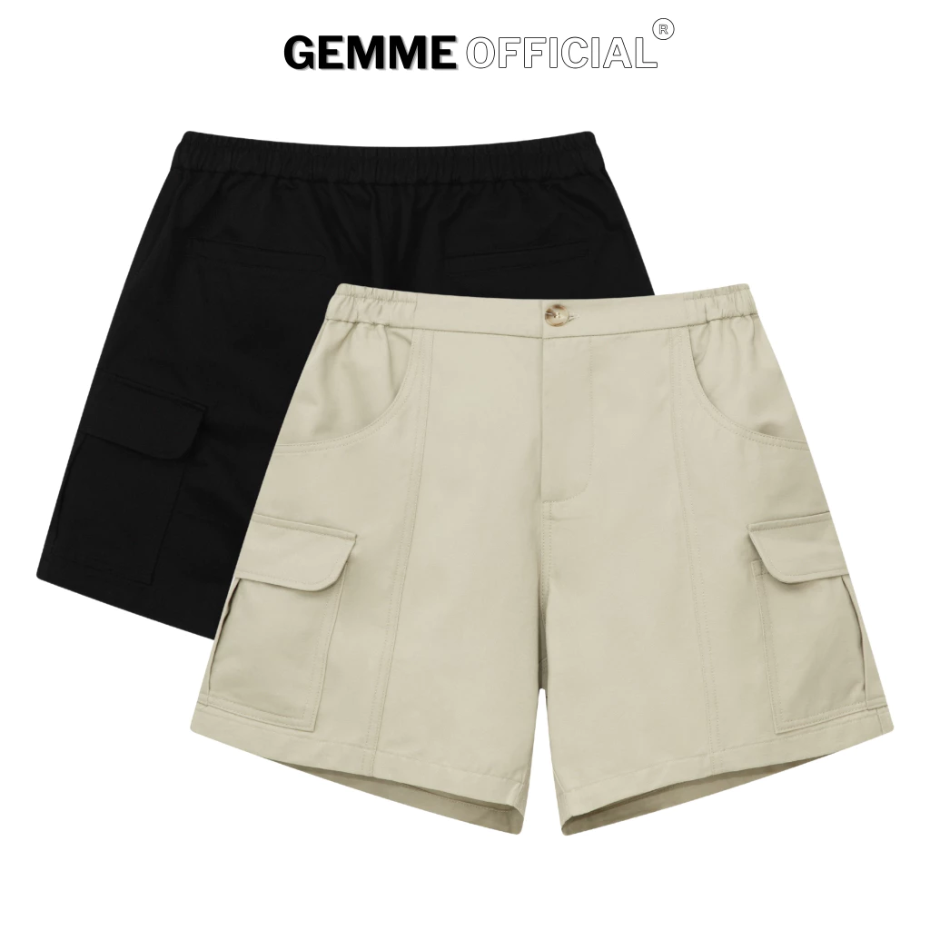 Quần short nam kaki túi hộp ngang big size trên gối GEMME MEN, thể thao, năng động, big size 55kg - 150kg