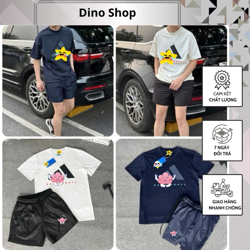 Bộ Quần Áo Nam A Đi Đét In LOGO Dập Cao Su Nổi CHỮ ĐỎ Phối quần gió cao cấp Siêu Chất - Bộ Cộc Hè Basketball Nam Nữ Chất