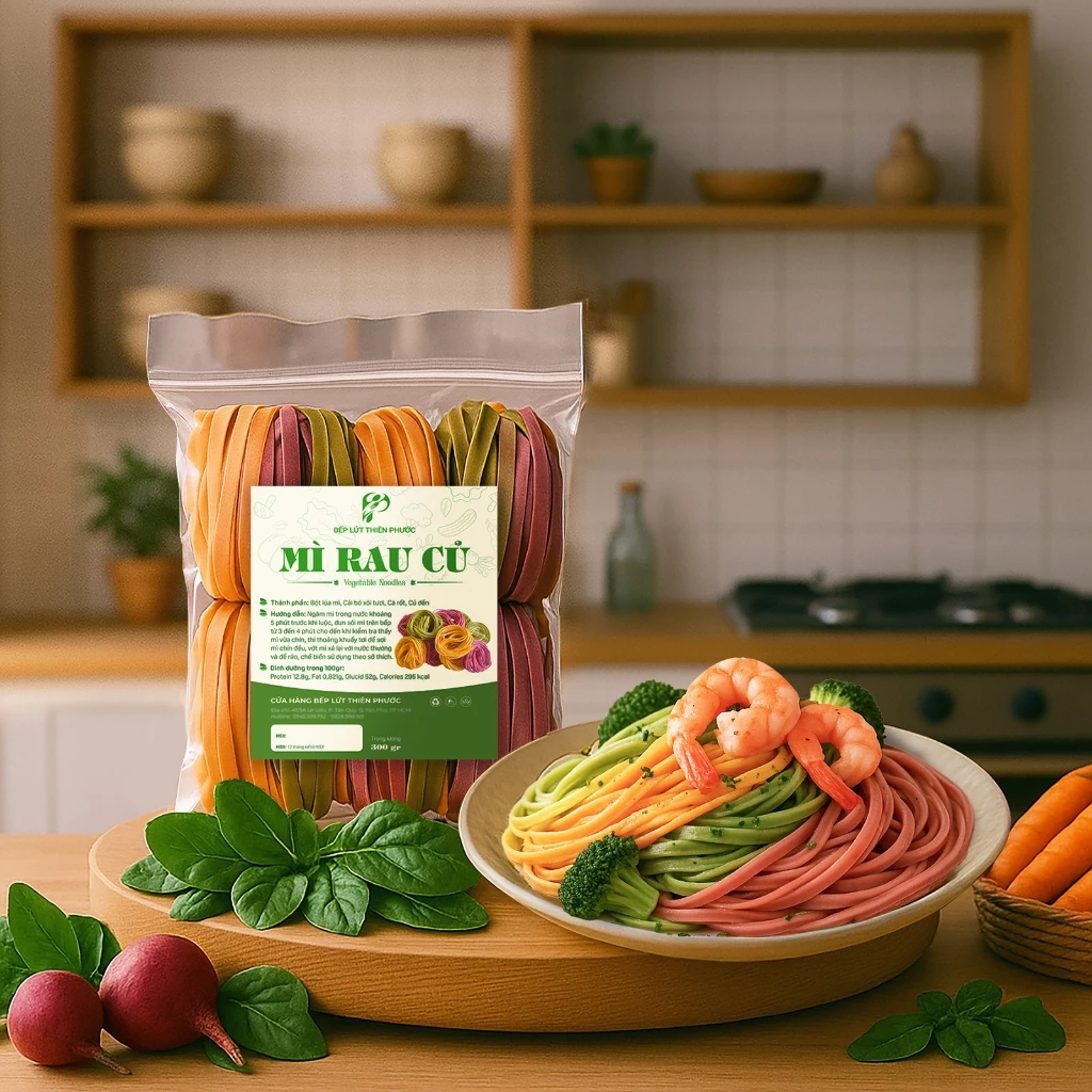 Mì Rau Củ Thực Dưỡng Thiên Phước - Mỳ Rau Củ Hữu Cơ Hỗ Trợ Ăn Kiêng Giảm Cân Ăn Dặm 300GR