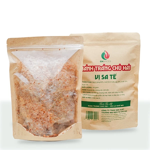 Bánh Tráng Sa Tế BTST Chú Hải Túi Zip 170g - Thơm Lừng Vị Sa Tế Thiên Mặn, Không Ngọt
