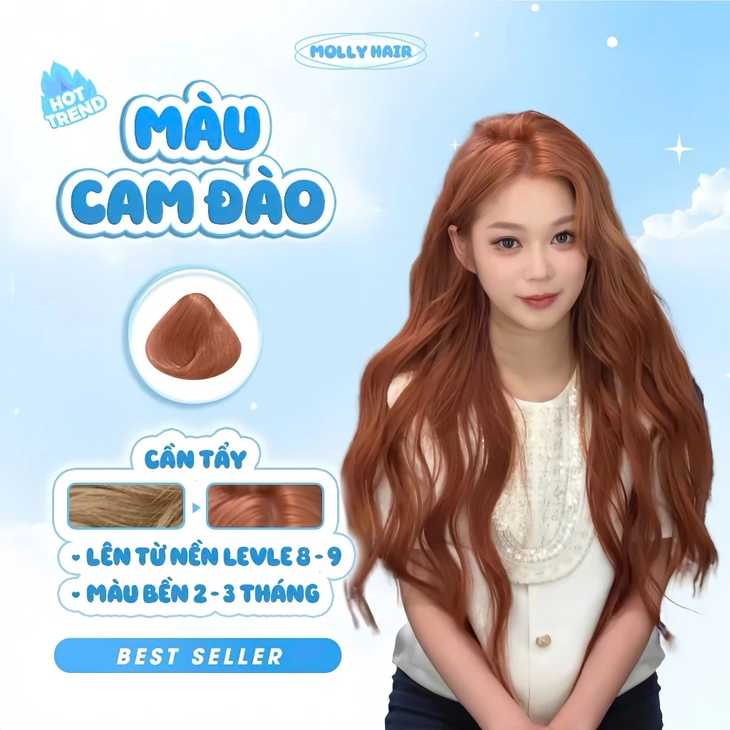 Thuốc Nhuộm Tóc Màu CAM ĐÀO, CẦN TẨY - MOLLY HAIR
