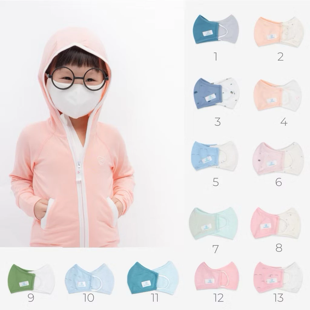 Set 2 khẩu trang BuBaby, khẩu trang Bu Baby vải sợi tre cho bé [Chính hãng Baby bu]