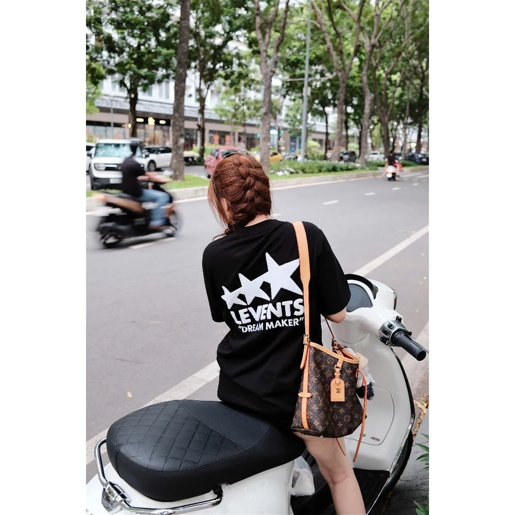 Áo Thun Nam Nữ Levents Thêu Xù Ngôi Sao Vải Cotton 2 Chiều định lượng 270gsm Form Rộng Siêu Hot Full Tag Mạc AP08