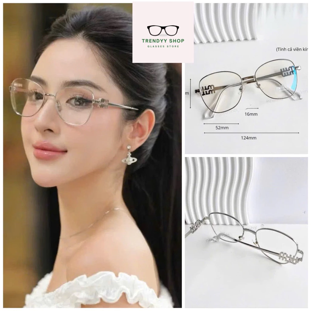 Gọng kính cận học sinh Gọng kim loại có thể đe thời trang và cắt cận