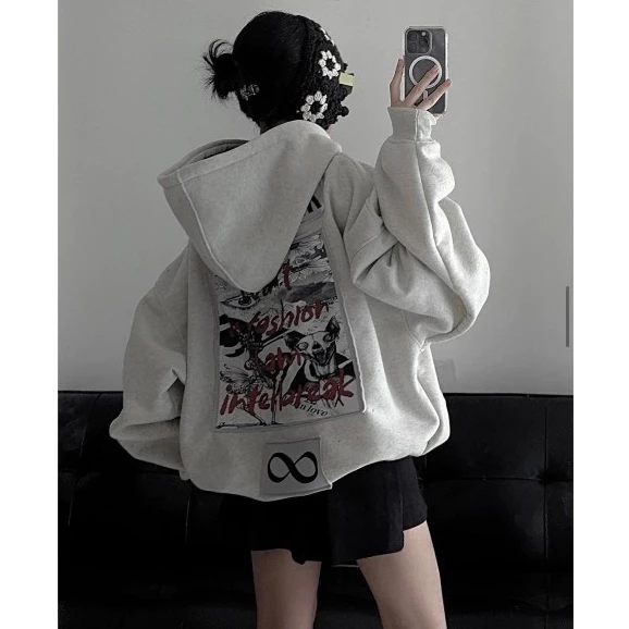 [CÓ SẴN] ÁO HOODIE ZIP INFINITY INTERBREAK - Áo Hoodie Zip Đắp Vải Form Rộng Unisex Nam Nữ Chất Nỉ Bông Dày Dặn 380gsm