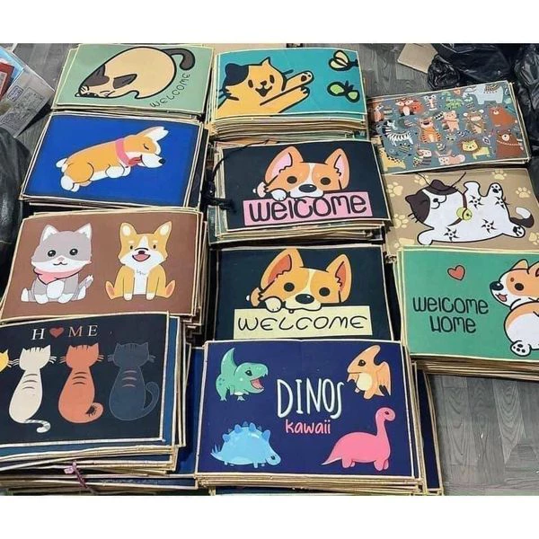 Thảm Lau Chân ❤️Thú 3D❤️ Thảm trải sàn thiết kế lót chân chống trơn trượt - Giao mẫu ngẫu nhiên hình