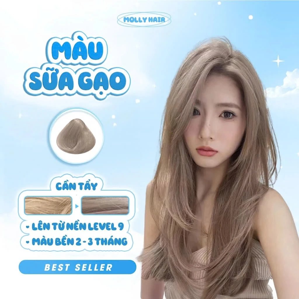 Thuốc Nhuộm Tóc Màu SỮA GẠO, CẦN TẨY - MOLLY HAIR