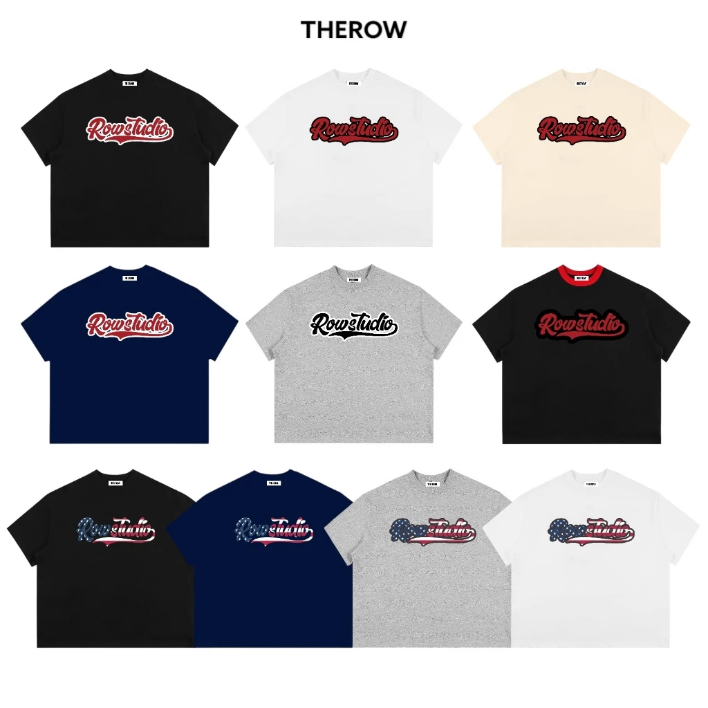 Áo Thun Big Boxy Local Brand THEROW Tay Ngắn Cotton " LOGO VIỀN " Unisex Nam Nữ