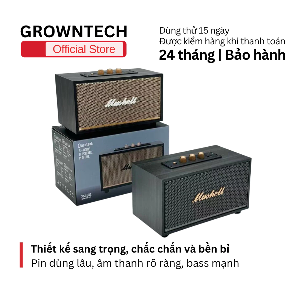 Loa bluetooth Xm-301 chống nước IPX7, thiết kế sang trọng, bass mạnh mẽ
