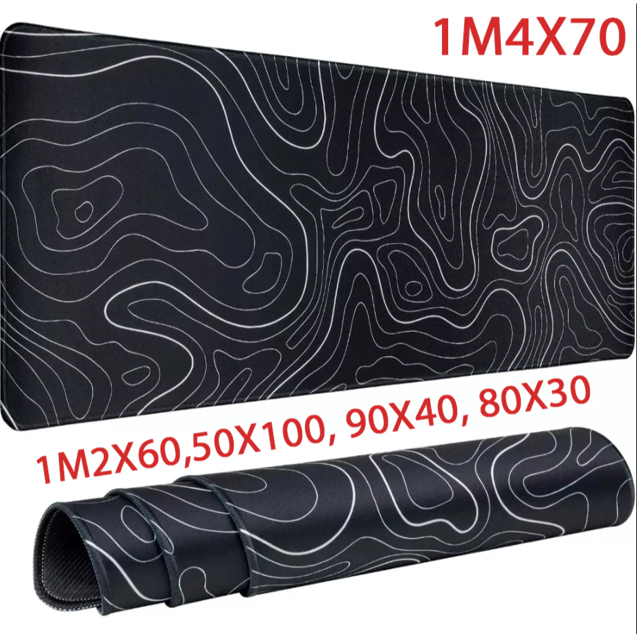 Lót chuột khổ cực lớn 1m4x70 full size, deskmat, pad chuột họa tiết tophography chống trơn trượt