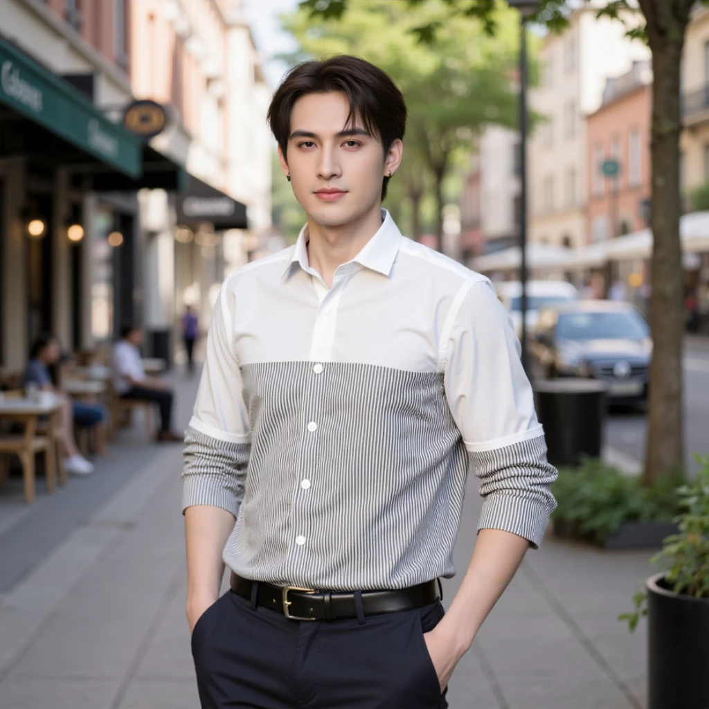 Sơ Mi Nam Dài Tay Phối Sọc Cao Cấp Vải Cotton Thấm Hút, Hạn Chế Nhăn, Thời Trang và Thanh Lịch- PUNDO ASMPD55