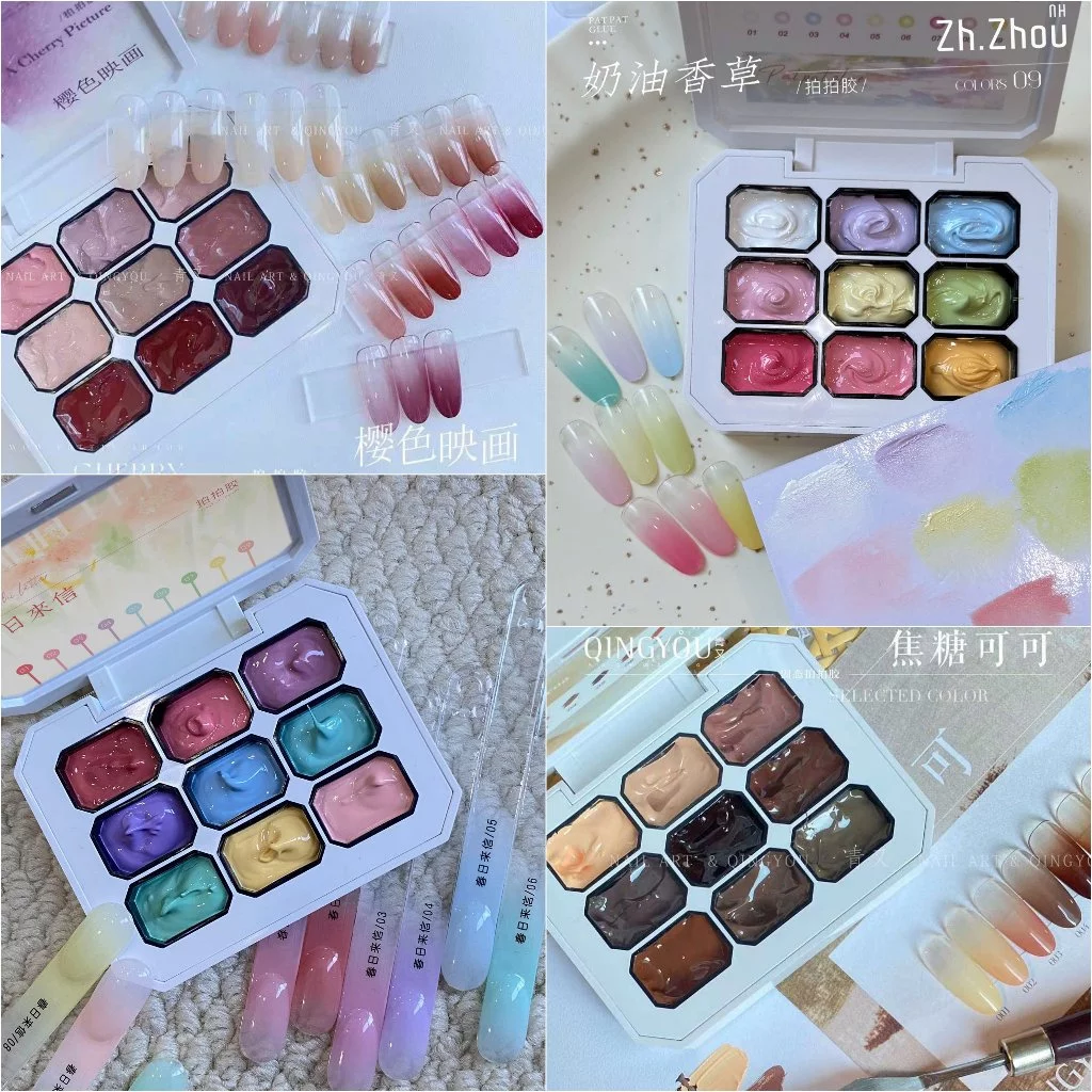 Gel dặm omber qingyou, Set  gel dặm omber 9 màu  , gel omber tone nude, gel dặm omber tone hồng