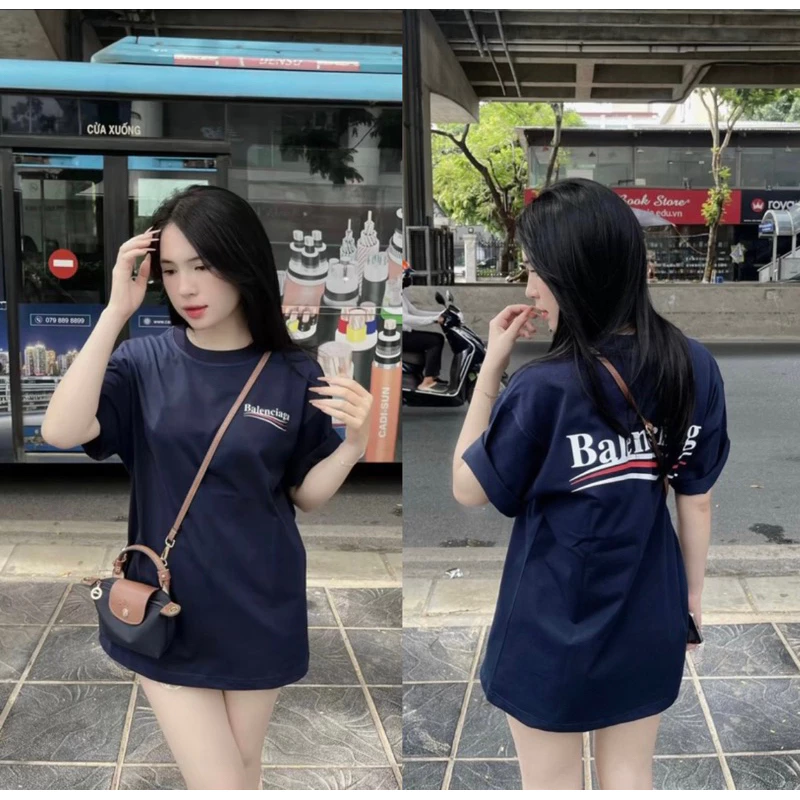 Áo Thun Nam Nữ Balen Tay Ngắn Form Rộng In Logo 2 Mặt Siêu Nét, Áo Phông Unisex Chất Cotton Cao Cấp Hottrend Hè 2025