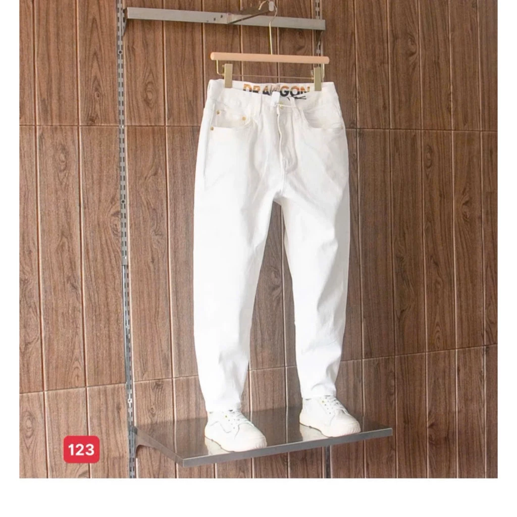 Quần jean nam màu trắng chất demin co giãn, quần bò dáng skinny đẹp thời trang hit hot Bi shop173 ms123