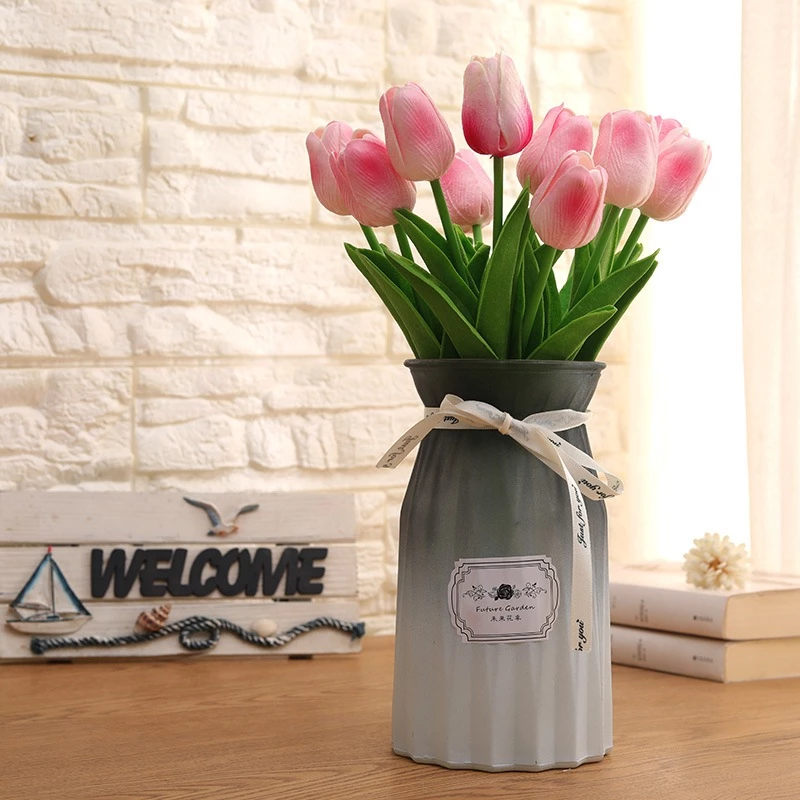 Hoa giả hoa tulip nhiều màu cao cấp, hoa giả trang trí phòng phụ kiện chụp ảnhHoa giả hoa tulip nhiều màu cao cấp, hoa g