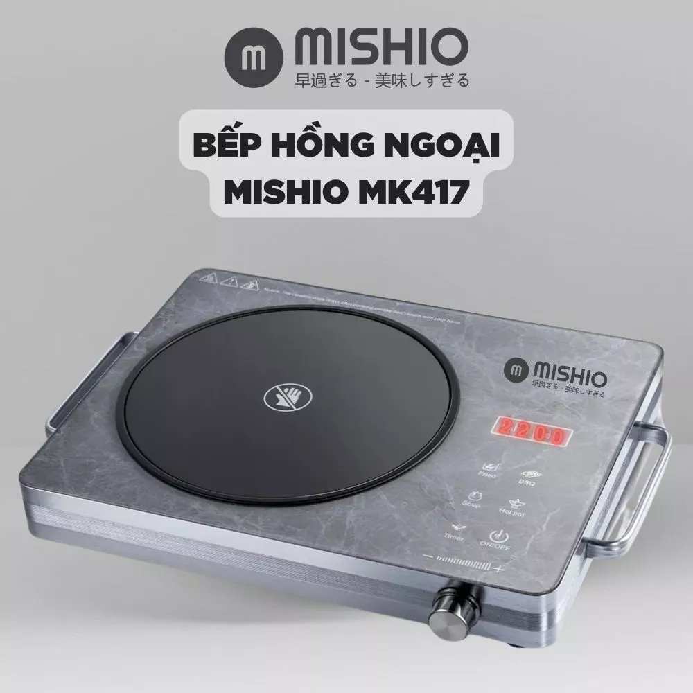 Bếp hồng ngoại Mishio MK417 mặt kính cường lực cao cấp