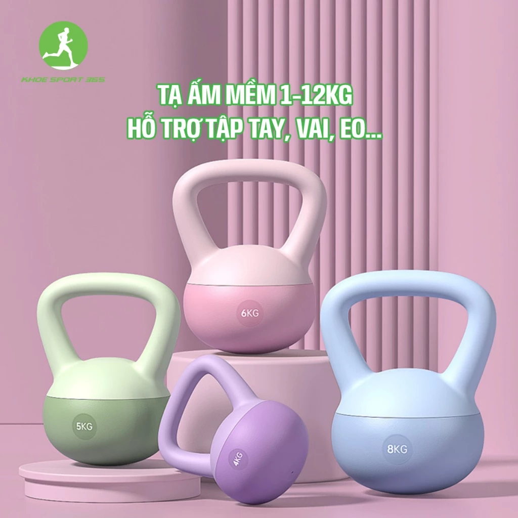 Tạ ấm, Tạ bình vôi ấm mềm 2-12kg chất liệu PVC an toàn, mềm mại chống va đập - Khoesport