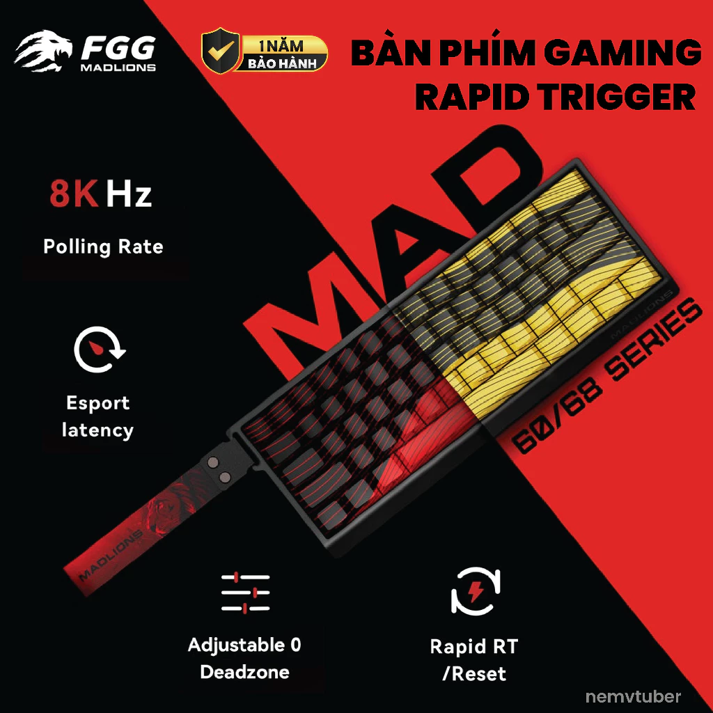 [NEW-BH12T] Bàn phím Gaming Mad60/Mad68 - RGB - 8000hz - Rapid Trigger