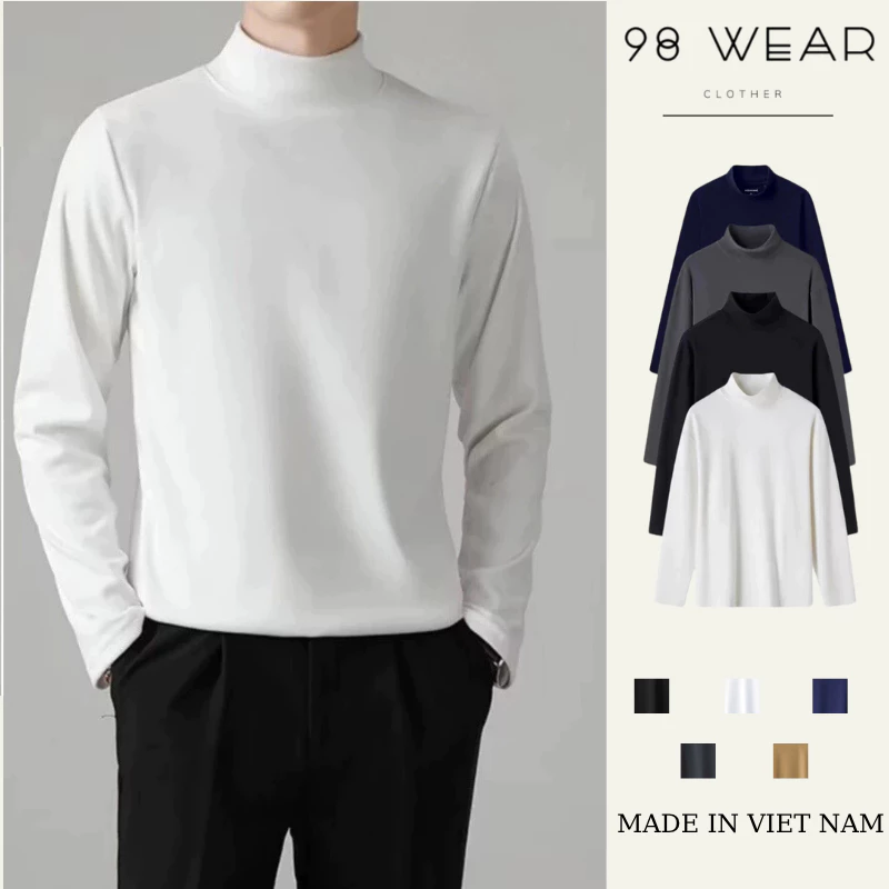 Áo Giữ Nhiệt Nam Cổ 3 Phân Chất UMI Mềm Mại, Giữ Nhiệt Tốt 98WEAR