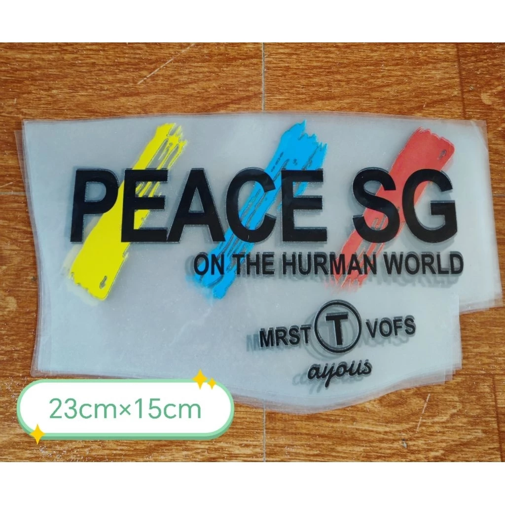 miếng dán(ủi), hình dán nhiệt trang trí quần áo kích thước 23cm× 15cm