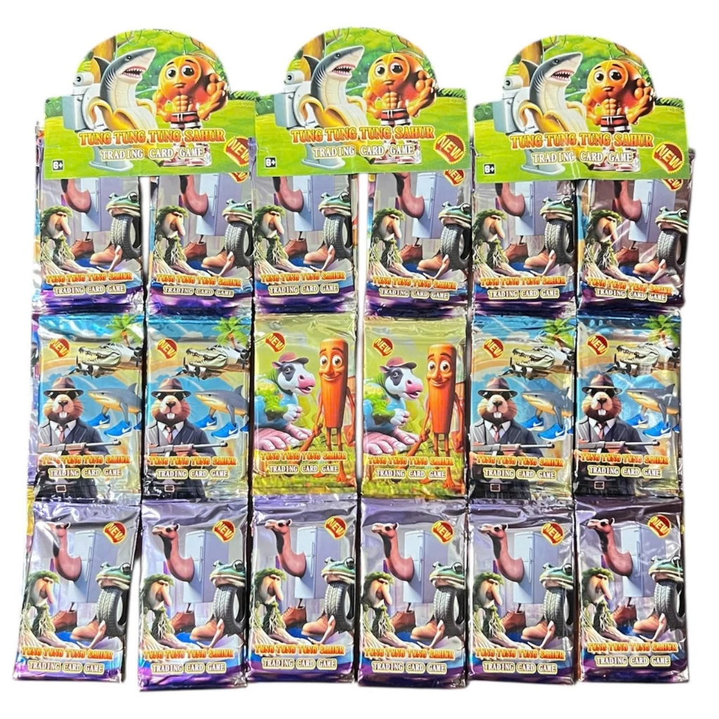 Thẻ Bài dây 36 gói Tung Tung Tung Sahur lấp lánh,gói 8 thẻ hình sưu tập